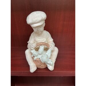 Russ Berrie Precious Innocence Boy with Bunnies Easter‎ Figurine 17058 Retired
